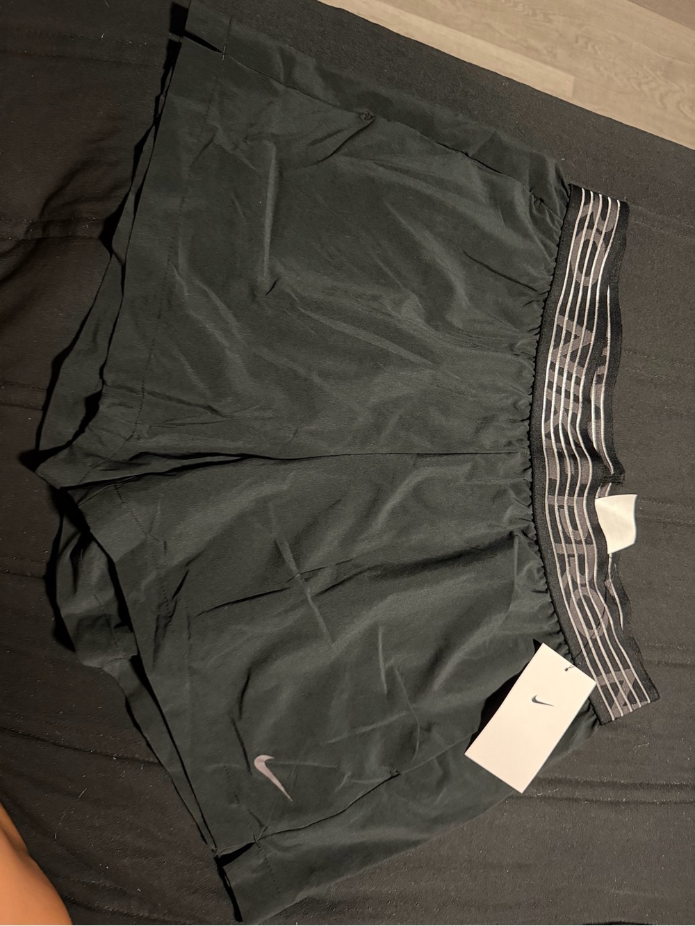 Nike Black Dri-FIT Athletic Shorts with Striped Waistband